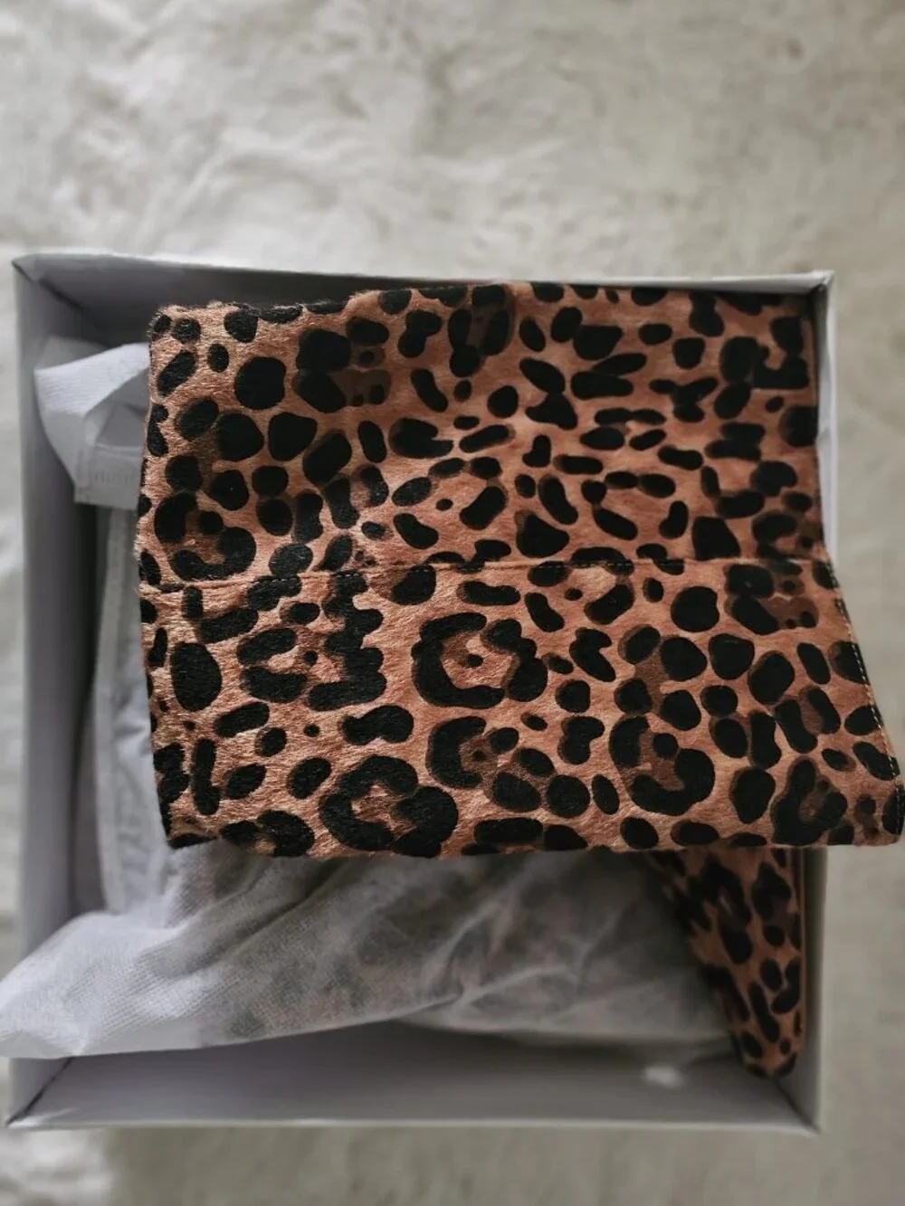 Leopard Print Over-the-Knee Boots - Brown/Black